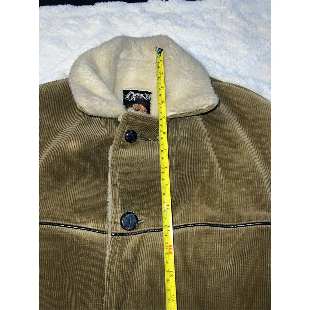 Vintage Men's Made In Canada Heavy Sherpa Lined Courdory Jacket Brown/Tan Sz‎ 38
